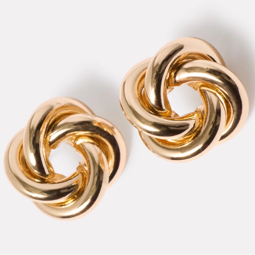 Gold Knot Stud Earrings